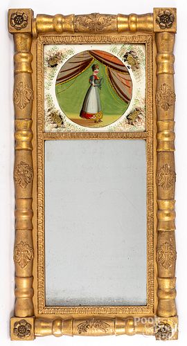 Sheraton giltwood mirror, 19th c.