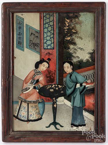 China Trade reverse painting on glass