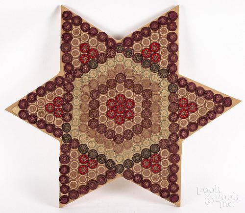 Felt star penny rug, late 19th c.