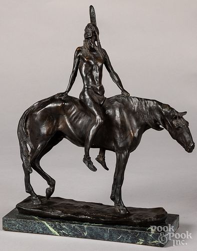 Bronze Native American on horseback