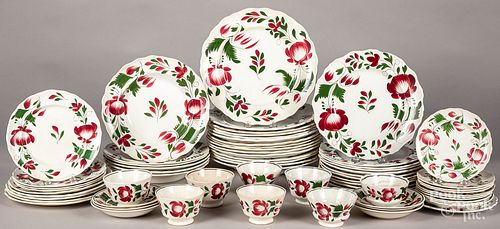 Group of Adams Rose china, sixty-six pieces.
