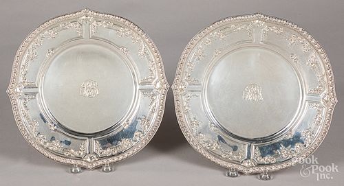 Pair of sterling silver plates