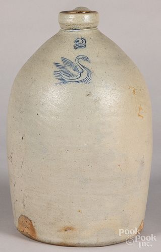 Two gallon stoneware jug, 19th c.
