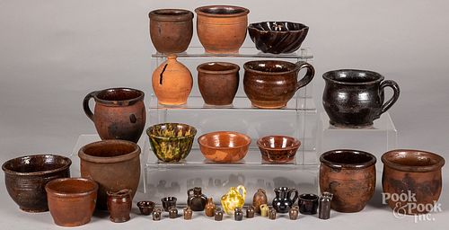 Group of small and miniature pieces of redware