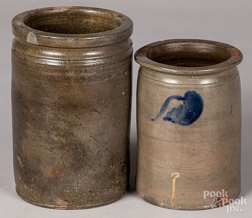 Two Virginia stoneware crocks, 19th c.