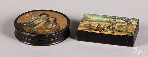 Two lacquer snuff boxes