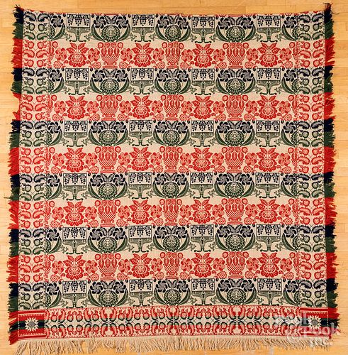 Two Jacquard coverlets
