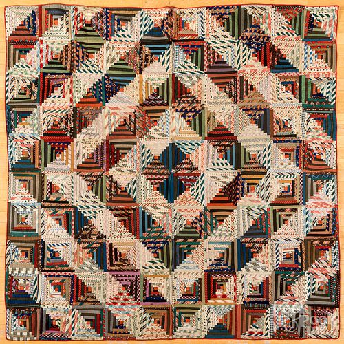Log cabin quilt, late 19th c.