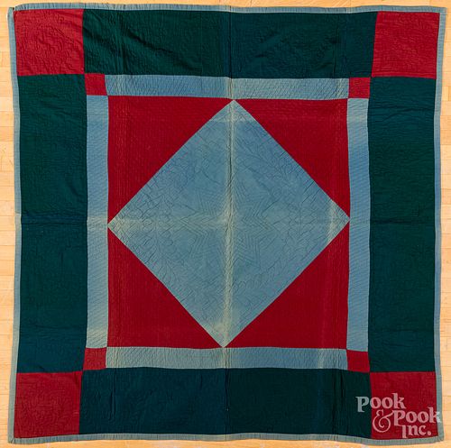 Amish diamond in square quilt, early 20th c.