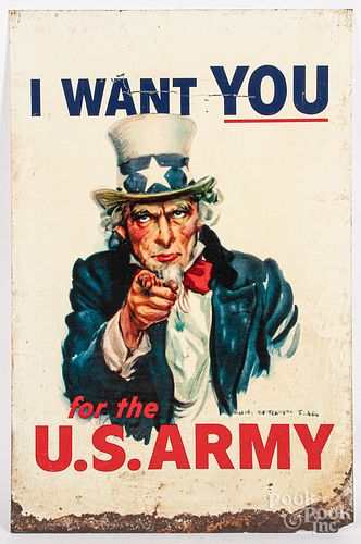 Sheet metal US Army I Want You Uncle Sam sign
