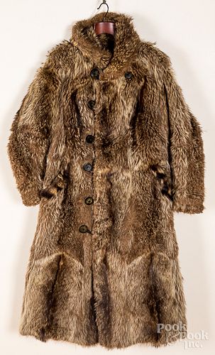 Early Brooks Brothers men's racoon fur coat.