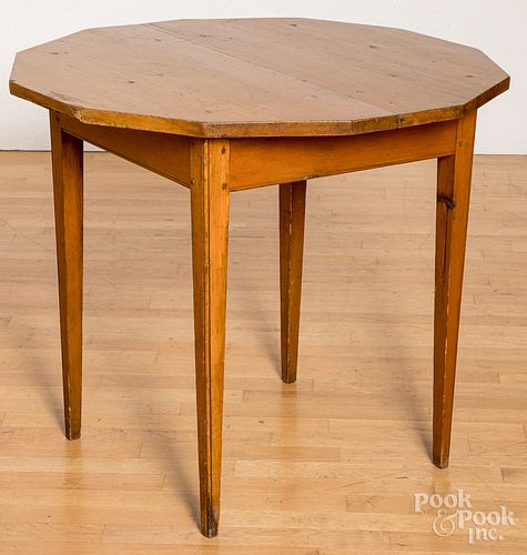 Pine center table, 19th c.