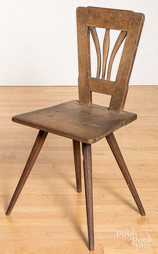 Moravian walnut side chair, 18th c.