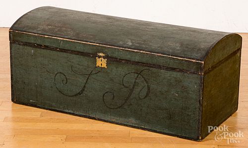 New England painted dome lid chest, 19th c.