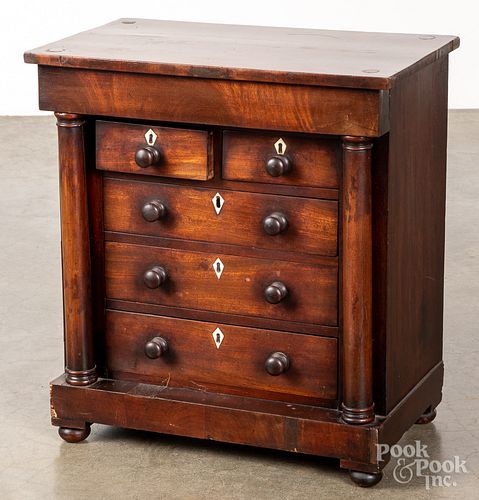 Miniature classical mahogany dresser, 19th c.