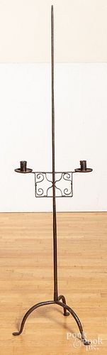 Wrought iron candlestand, early 20th c.