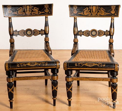 Pair of Baltimore classical painted fancy chairs