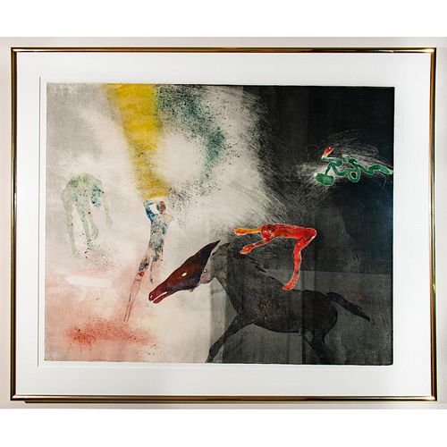 Mary Frank Monoprint, Abstract Art, Framed