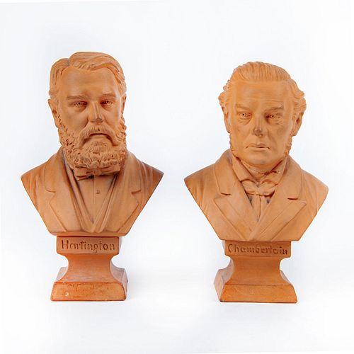 Pair Of Ceramic Busts, Hartington And Chamberlain