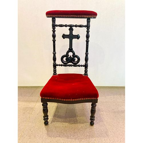 Antique 19Th Century Gothic Prayer Prie Dieu Chair