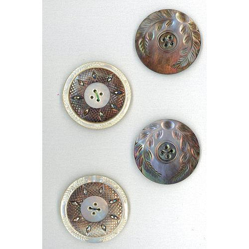 A Small Card Of Extra Large 19Th Century Pearl Buttons
