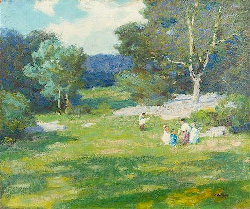 Edward Henry Potthast, (American, 1857-1927), Children in Meadow