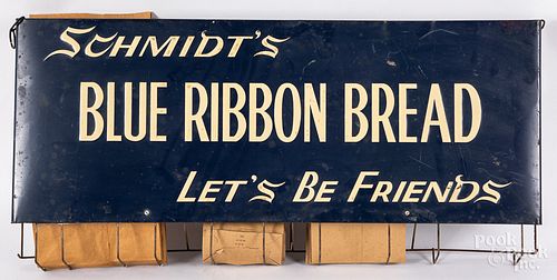Schmidt's Blue Ribbon Bread tin bag holder
