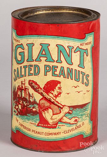Giant Salted Peanuts advertising tin, ten pounds