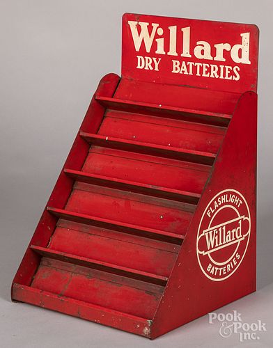 Willard Dry Flashlight Batteries tin store display