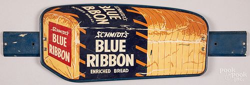 Schmidt's Blue Ribbon Bread tin store door push