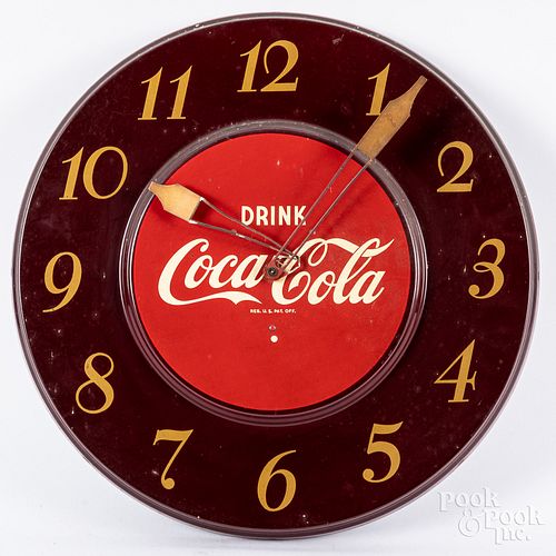 Telechrome Coca-Cola tin lithograph wall clock