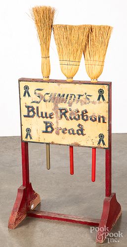 Schmidt's Blue Ribbon Bread embossed broom holder