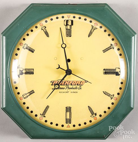 Rockford Screw Products advertising clock