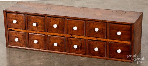 Walnut drawered hanging spice cabinet, late 19th