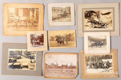 Group of horse drawn and car photos