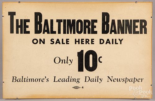 Baltimore Banner newspaper advertising broadside