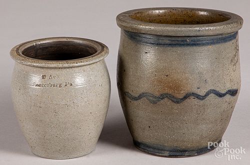 Rare Pennsylvania stoneware crock, 19th c.