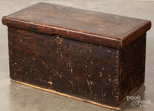 Pennsylvania stain pine lock box, 19th c.