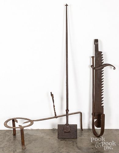 Three pieces of wrought iron, 18th/19th c.
