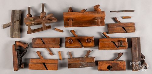 Collection of wood working molding planes