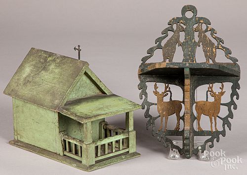 Painted pine bird house, early 20th c.