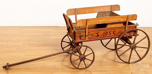 S. & C. Co. Philad stenciled child's wood wagon