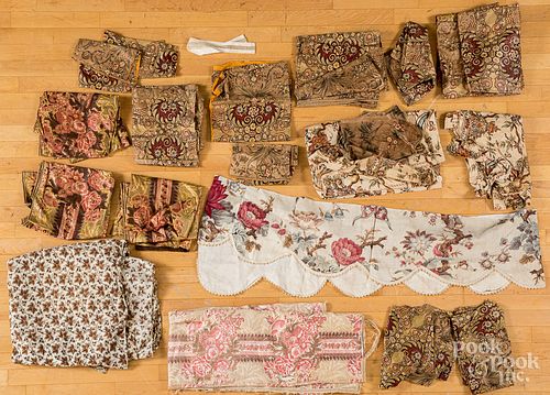 Group of early chintz fabric, 19th c.