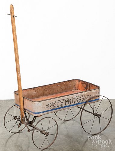 Child's stenciled tin Express wagon