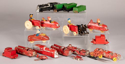 Collection of hard rubber toy race cars