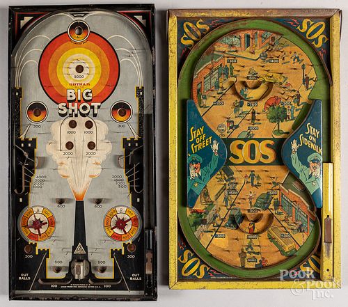 Six Poosh-M-Up table top pinball games