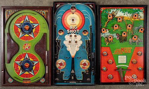 Five Poosh-M-Up table top pinball games