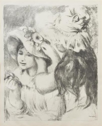 * Pierre-Auguste Renoir, (French, 1841-1919), Le chapeau epingle: la fille de Berthe Morisot et sa cousine