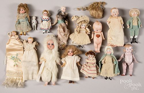 Group of small bisque dolls