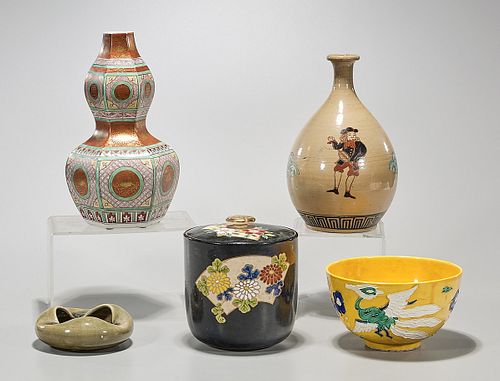 Group of Five Japanese Ceramics